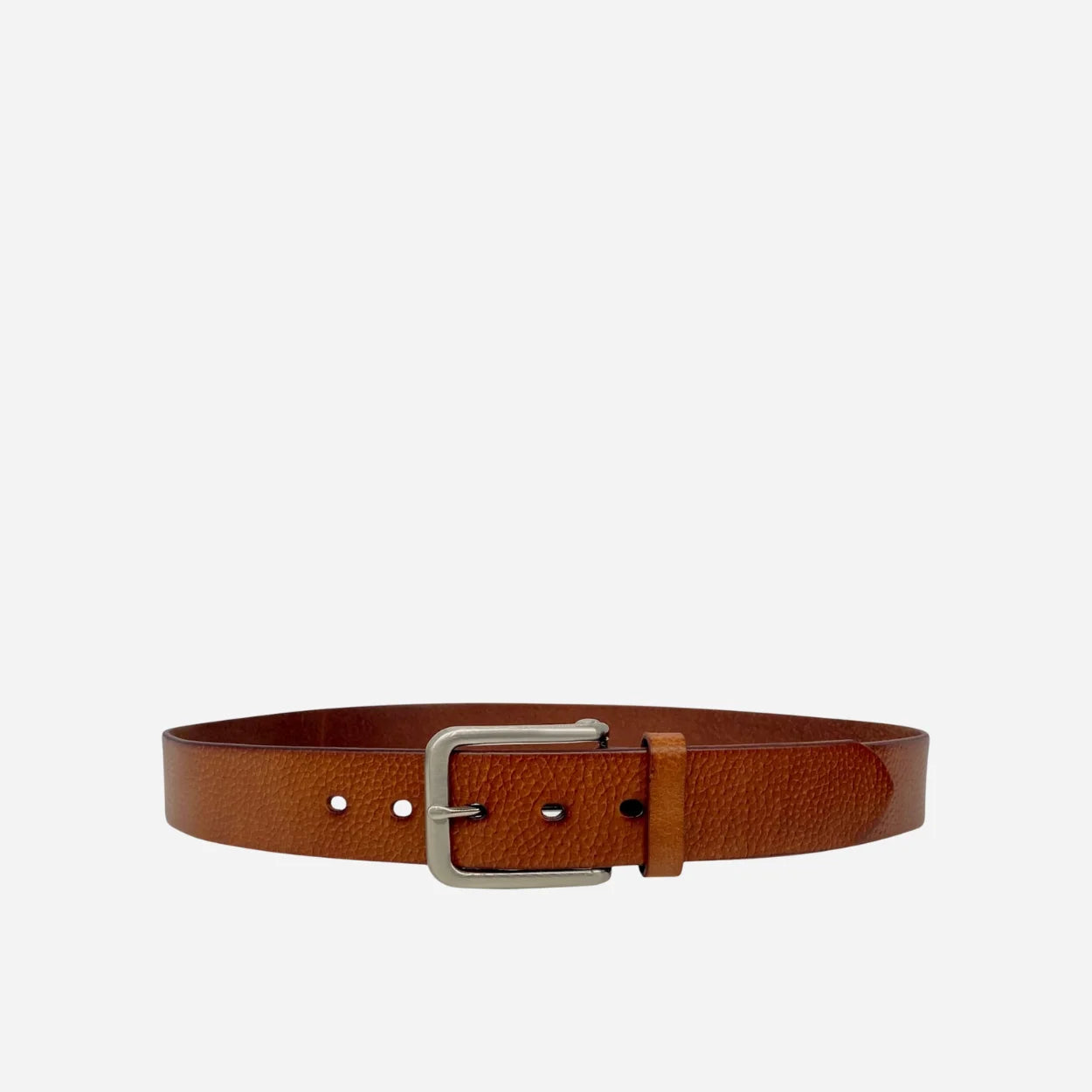 JARROD - Light Tan Genuine Leather Belt with Silver Buckle