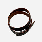 JOE - Men's Dark Brown Genuine Leather Belt with Gunmetal Pin Buckle