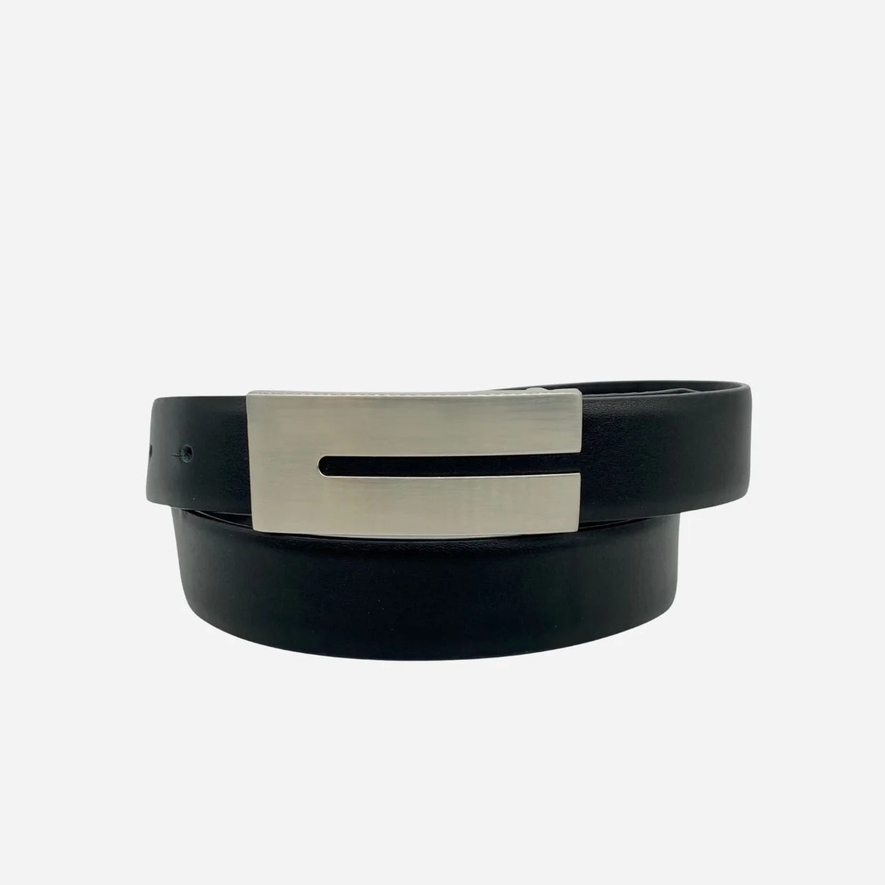 JOSHUA - Mens Black Genuine Leather Dress Belt