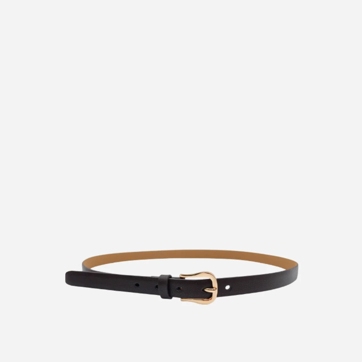 KIAH - Women's Chocolate Genuine Leather Belt with Golden Buckle