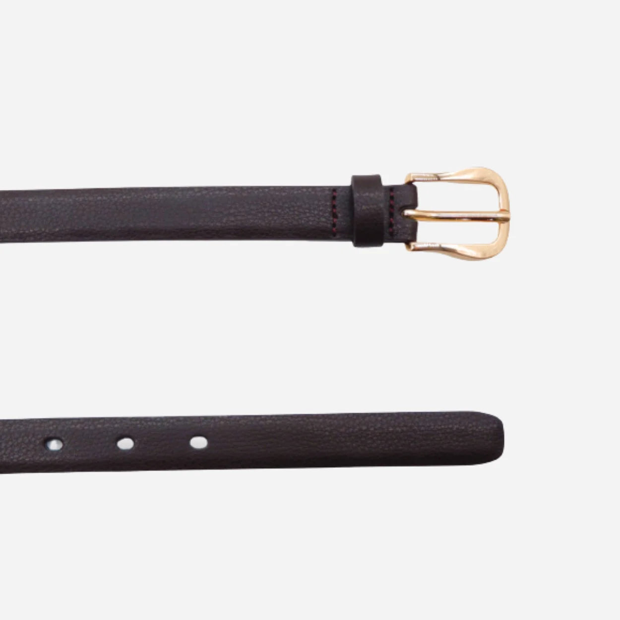 KIAH - Women's Chocolate Genuine Leather Belt with Golden Buckle
