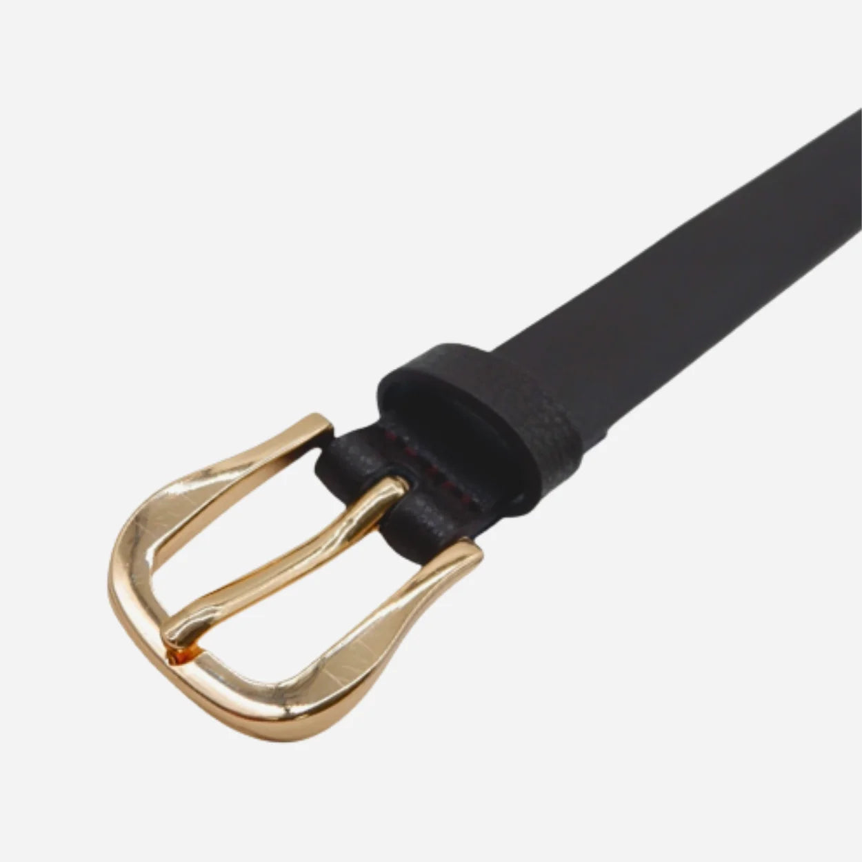 KIAH - Women's Chocolate Genuine Leather Belt with Golden Buckle