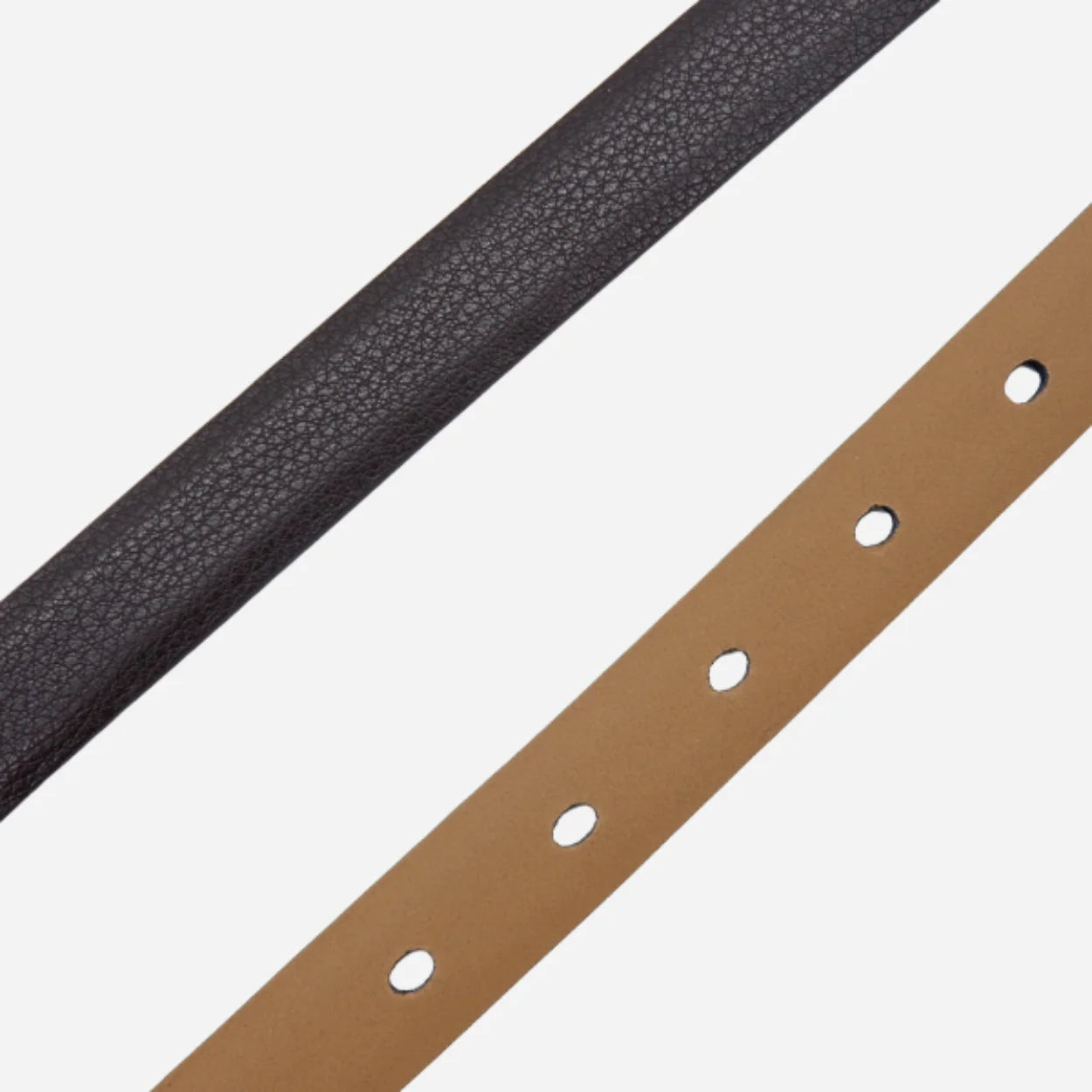 KIAH - Women's Chocolate Genuine Leather Belt with Golden Buckle
