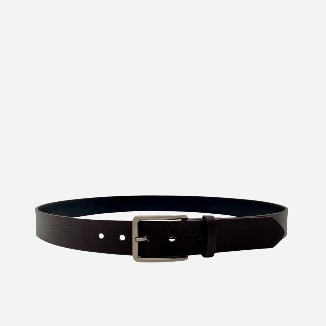 KURT - Men's Dark Brown Genuine Leather Belt with Gunmetal Pin Buckle