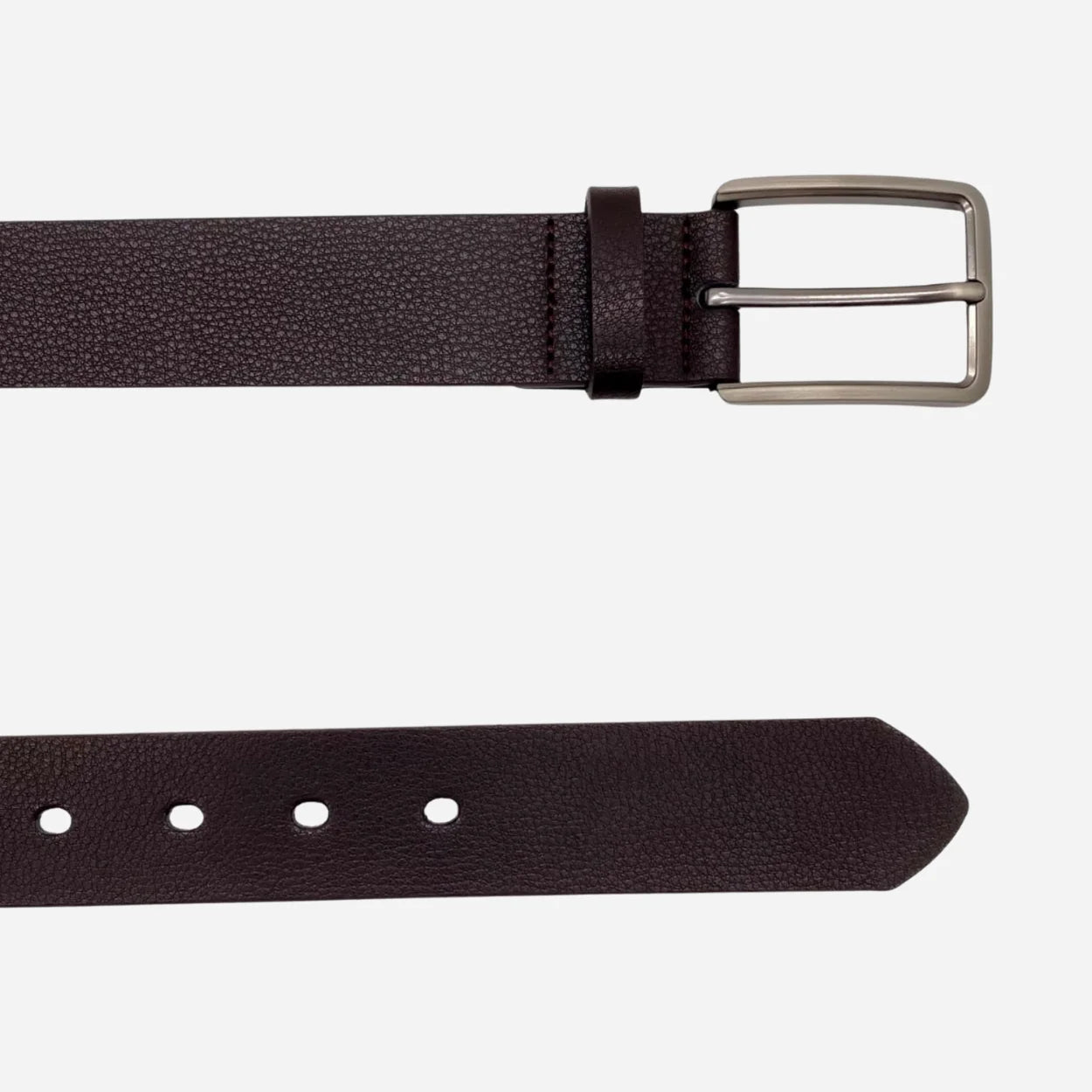 KURT - Men's Dark Brown Genuine Leather Belt with Gunmetal Pin Buckle