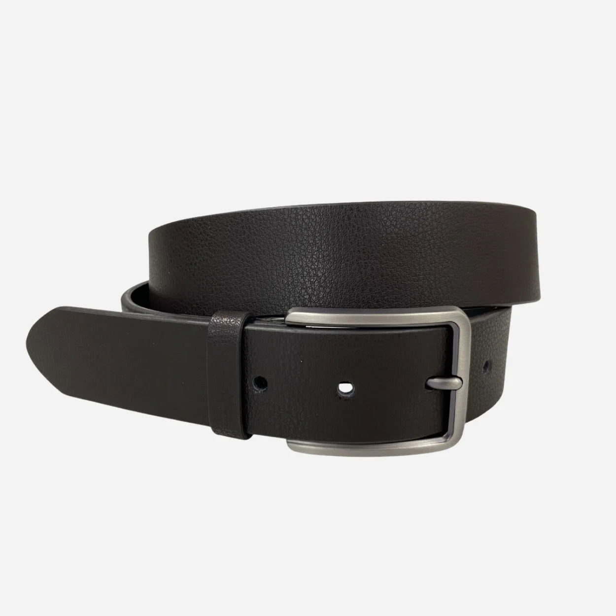 KURT - Men's Dark Brown Genuine Leather Belt with Gunmetal Pin Buckle