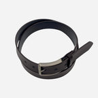 KURT - Men's Dark Brown Genuine Leather Belt with Gunmetal Pin Buckle