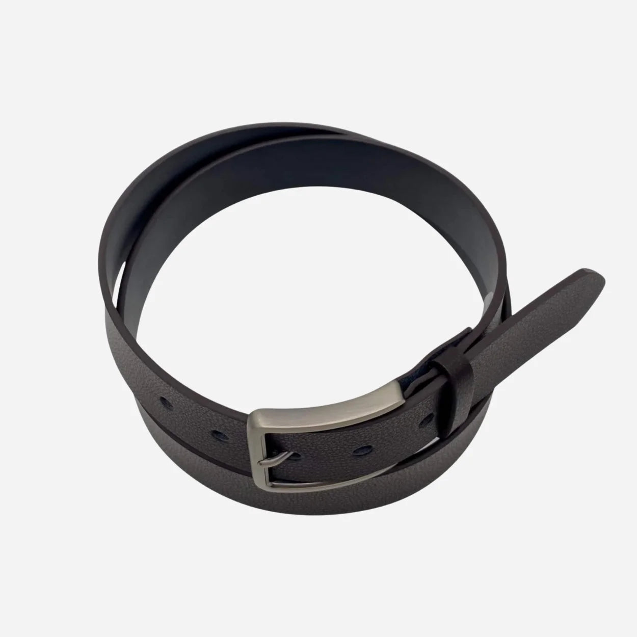 KURT - Men's Dark Brown Genuine Leather Belt with Gunmetal Pin Buckle