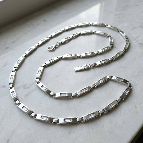 Wren Women's Silver Open Bar Link Chain Belt