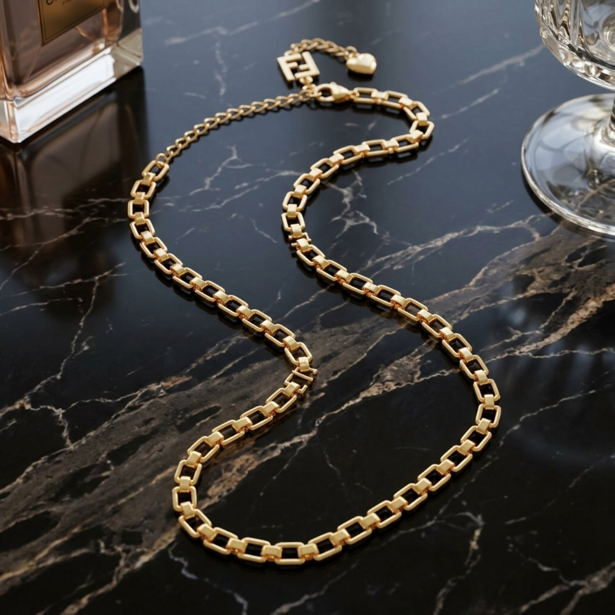 Margot Women's Gold Paperclip Chain Waist Belt