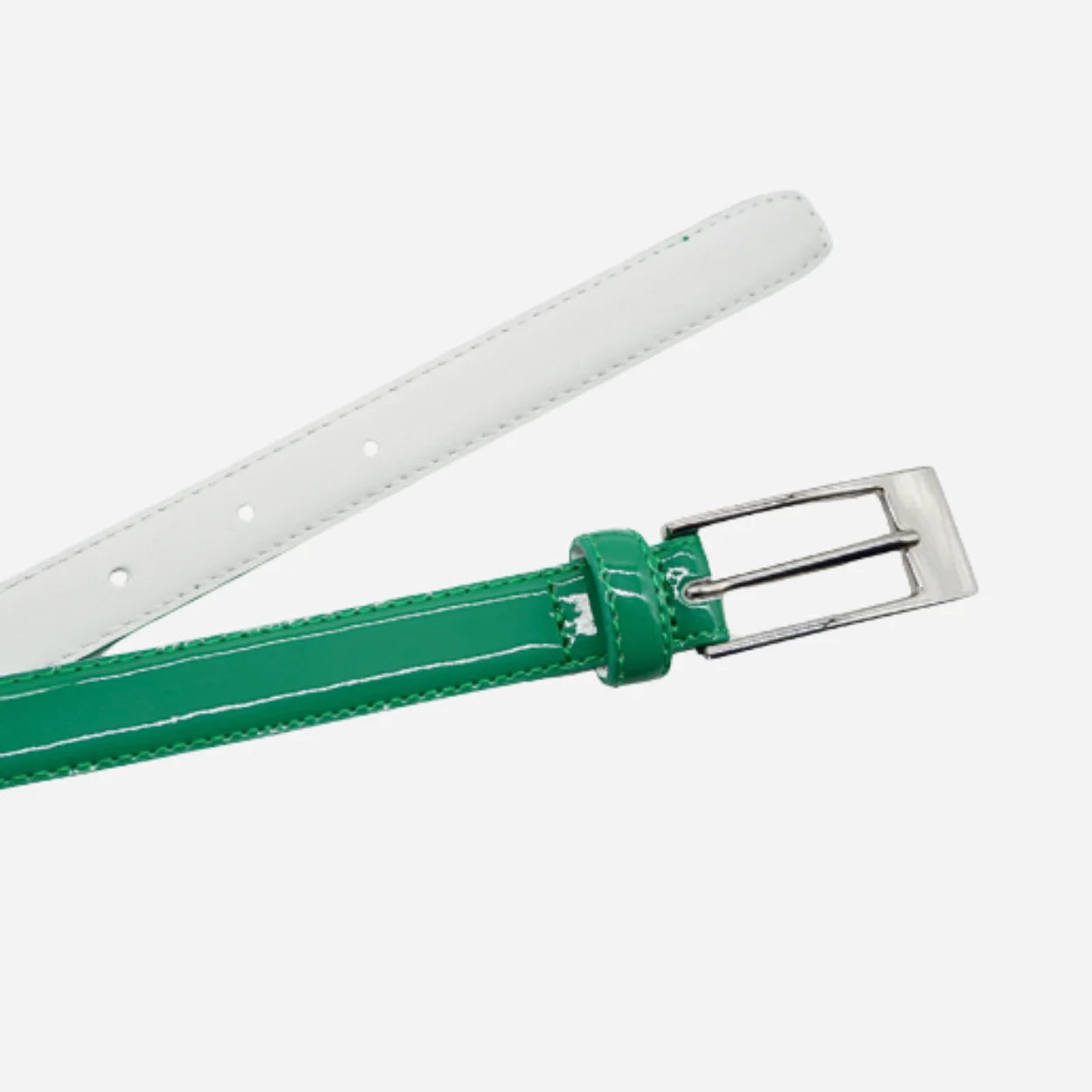 LACEY - Womens Emerald Green Patent Leather Belt