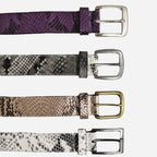 LAVENDER BAY - Women's Snake Print Purple Leather Belt