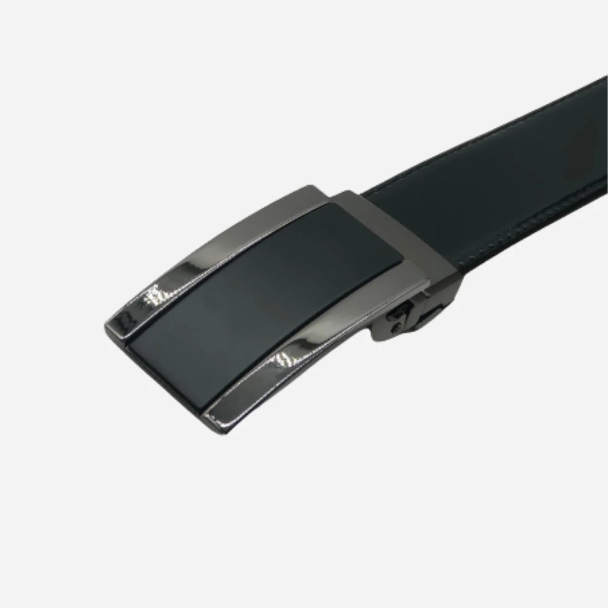 PATRICK - Men's Black Patent Genuine Leather Belt with Shield Buckle