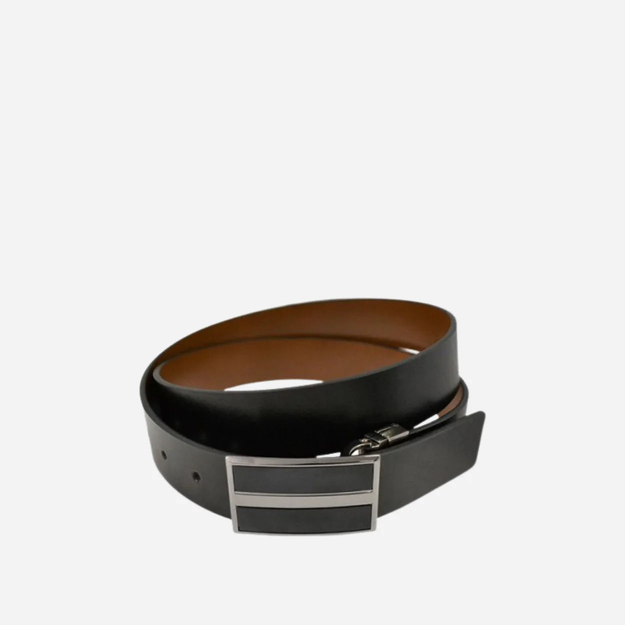 BOND - Mens Black and Brown Reversible Bonded Leather Belt