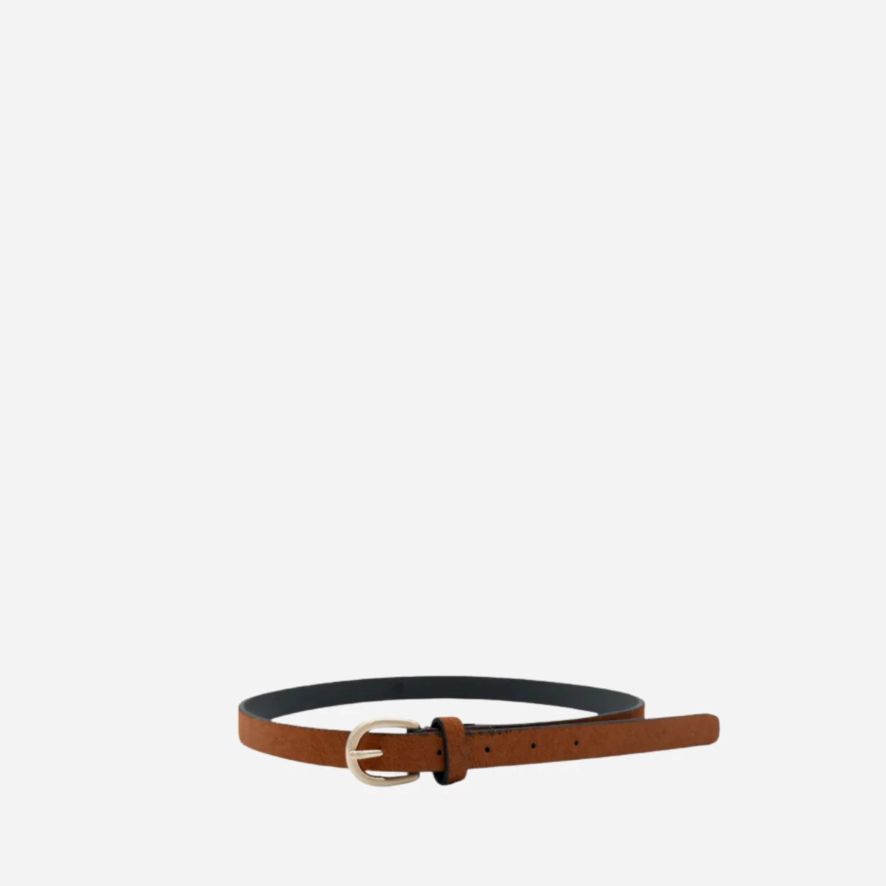 LILIANA -  Women's Genuine Leather Belt Rusty Brown Fur
