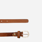 LILIANA -  Women's Genuine Leather Belt Rusty Brown Fur