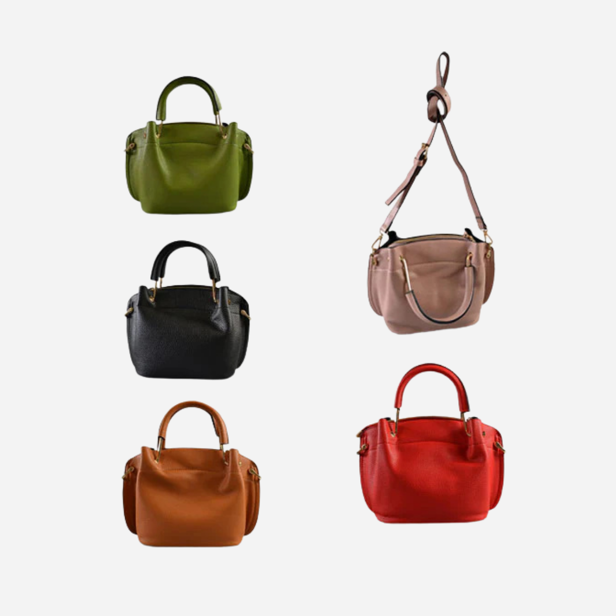 LUCY - Tan Brown Vegan Leather Handbag & Crossbody Bag