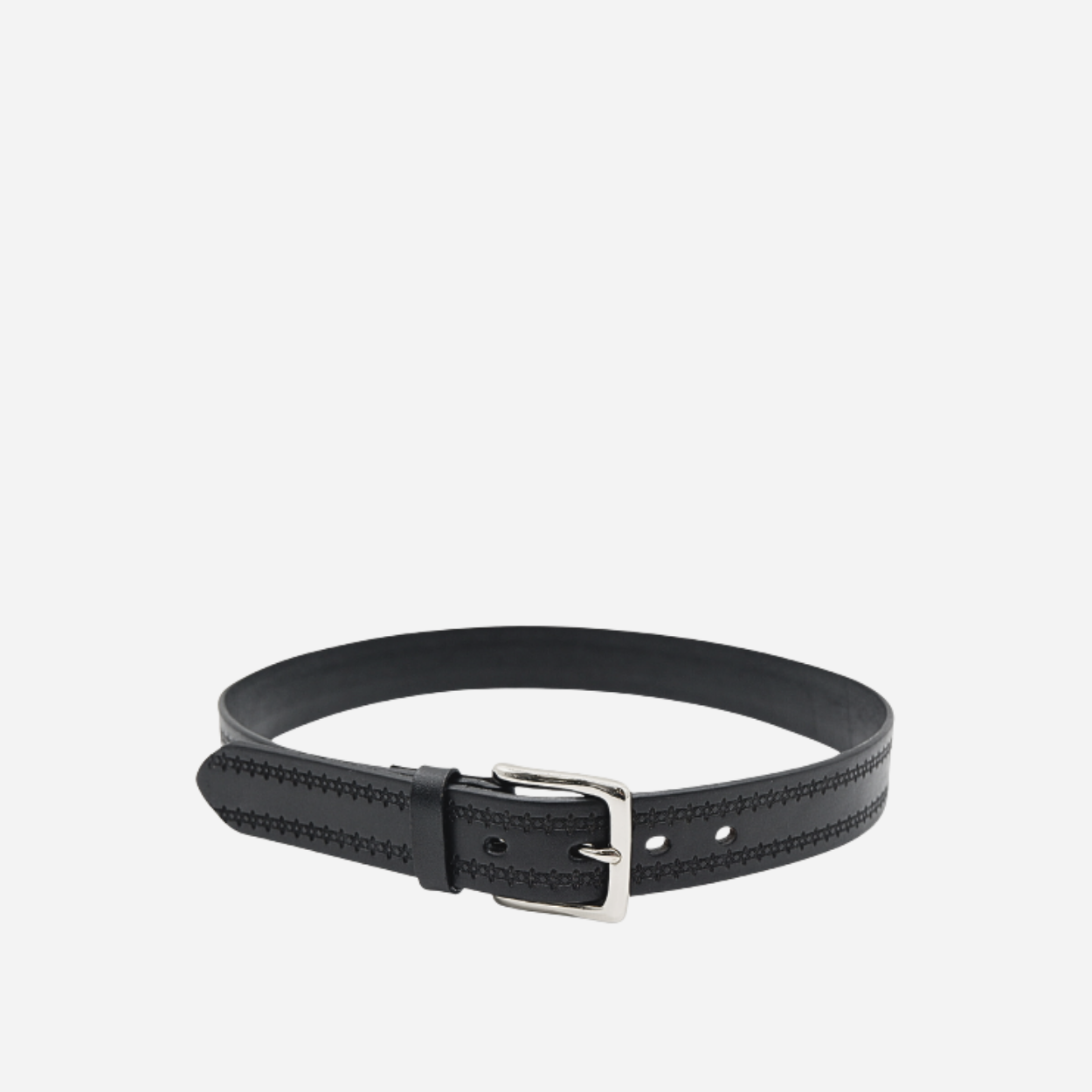 LUTHER - Men Women Unisex Black Leather Belt