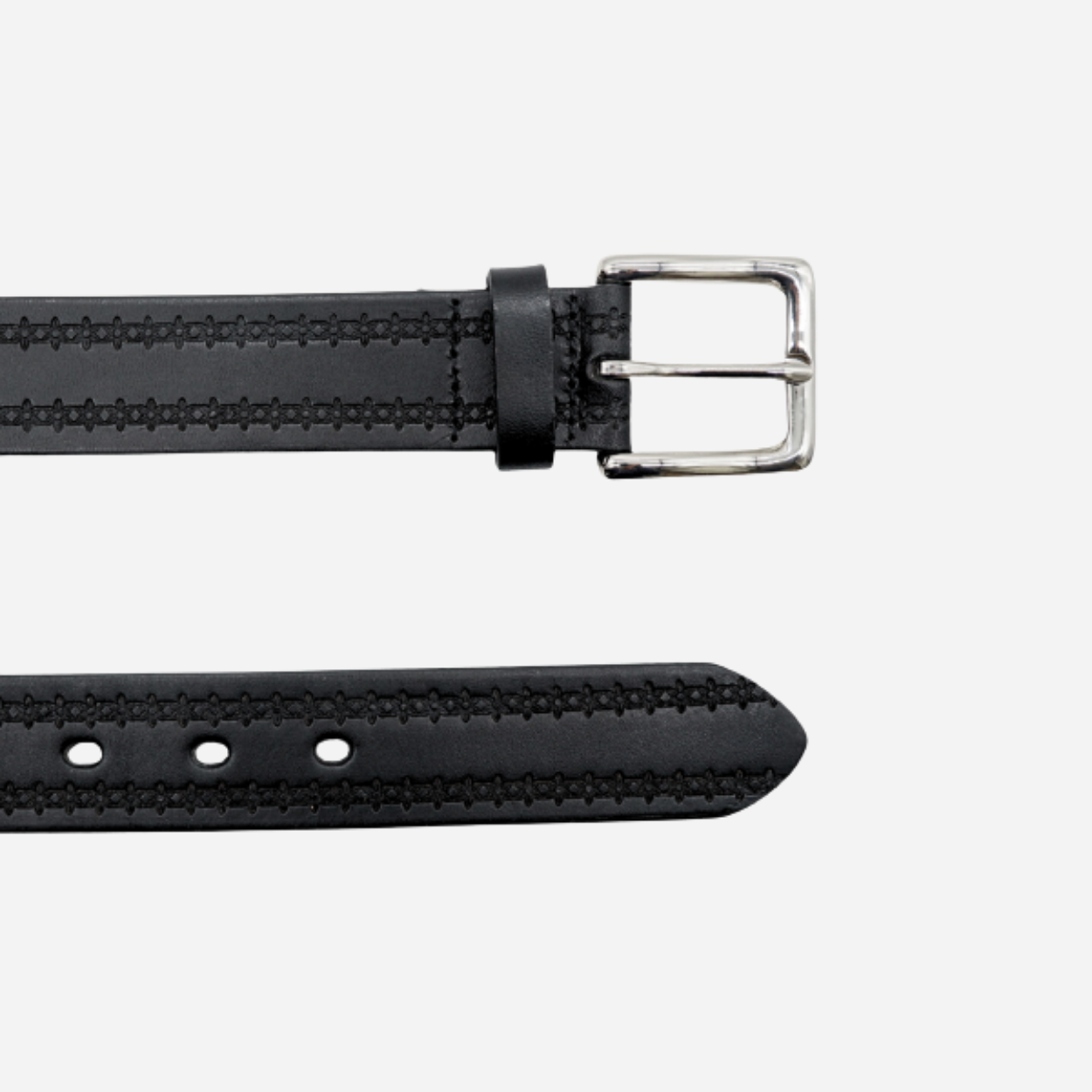LUTHER - Men Women Unisex Black Leather Belt