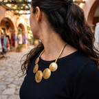 Lila Antique Disc Necklace For Women - BeltNBags