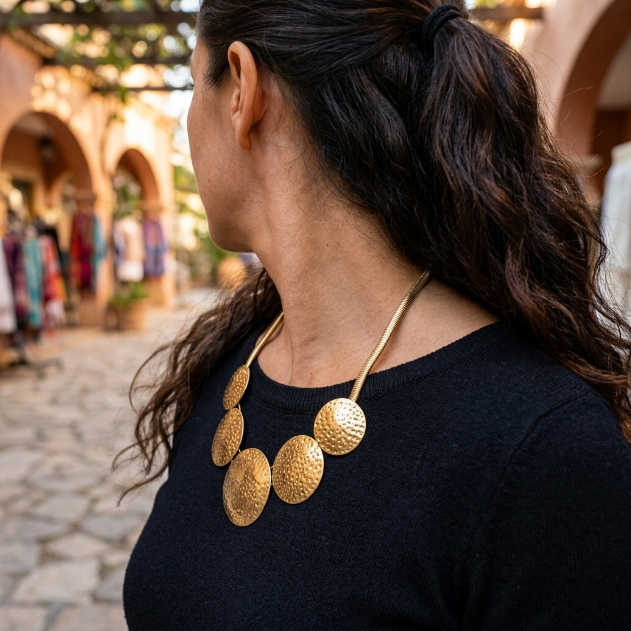 Lila Antique Disc Necklace For Women