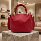 LUCY - Red Vegan Leather Handbag & Crossbody Bag