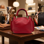 LUCY - Red Vegan Leather Handbag & Crossbody Bag