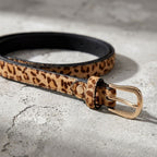 MAGGIE - Leopard Print Women's Genuine Leather Belt