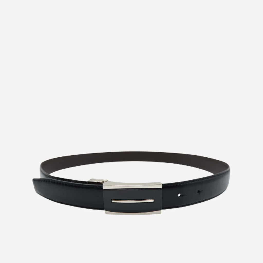 MALCOLM - Mens Black & Chocolate Reversible Genuine Leather Belt