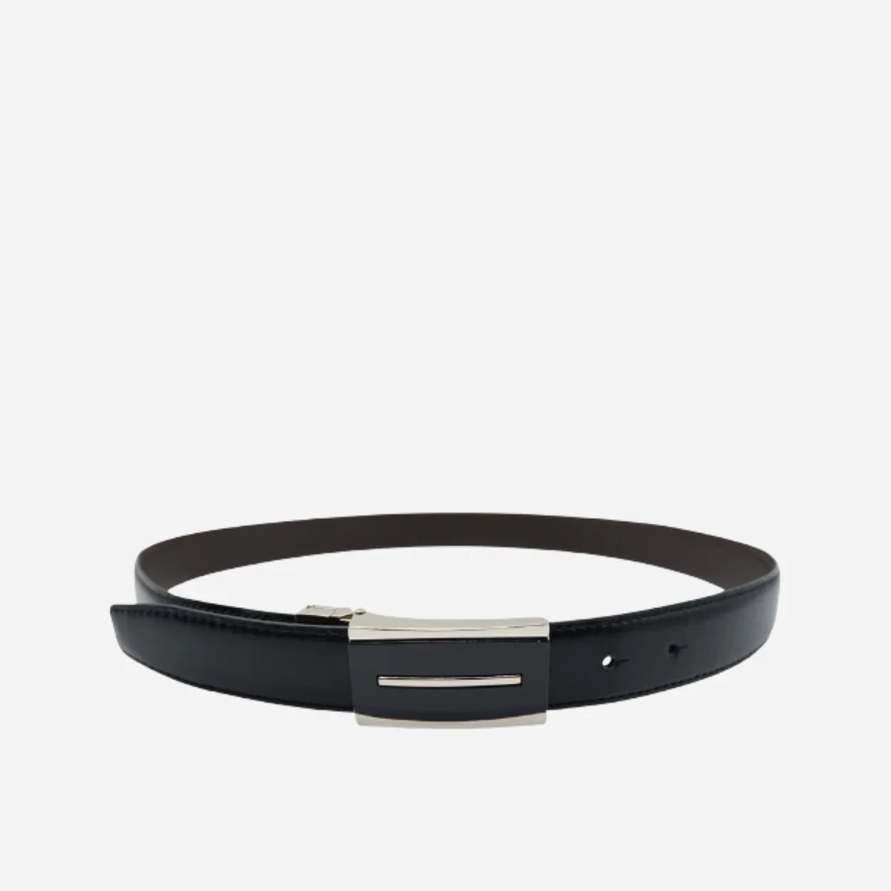 MALCOLM - Mens Black & Chocolate Reversible Genuine Leather Belt