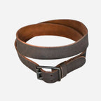 MARCELLO - Mens Brown Suede Leather Belt - BeltNBags