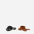 MARENGO - Women's Black Genuine Leather Skinny Belt