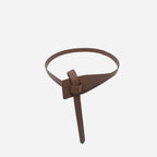 MARINA - Women's Latte Genuine Leather Knot Waist Belt