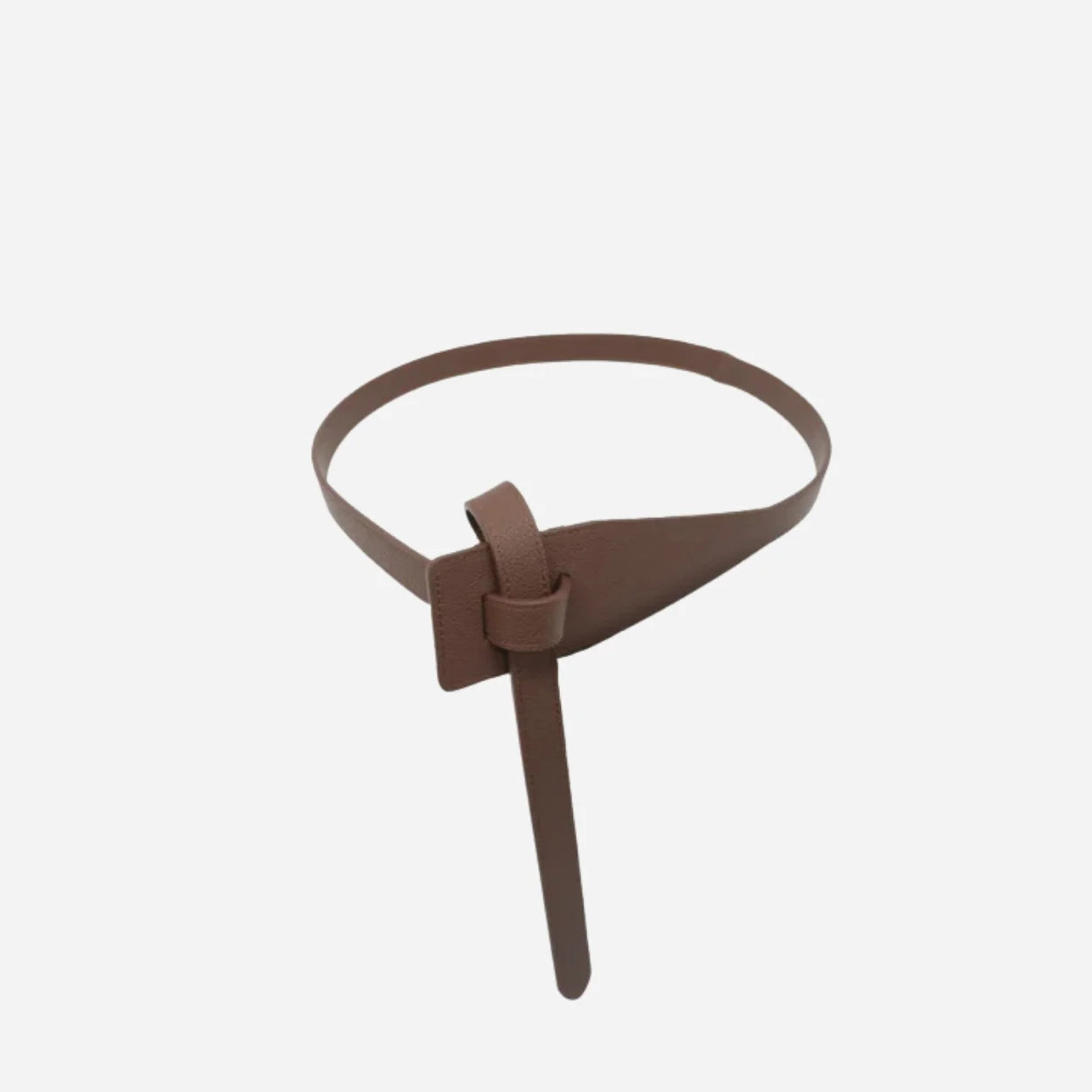 MARINA - Women's Latte Genuine Leather Knot Waist Belt