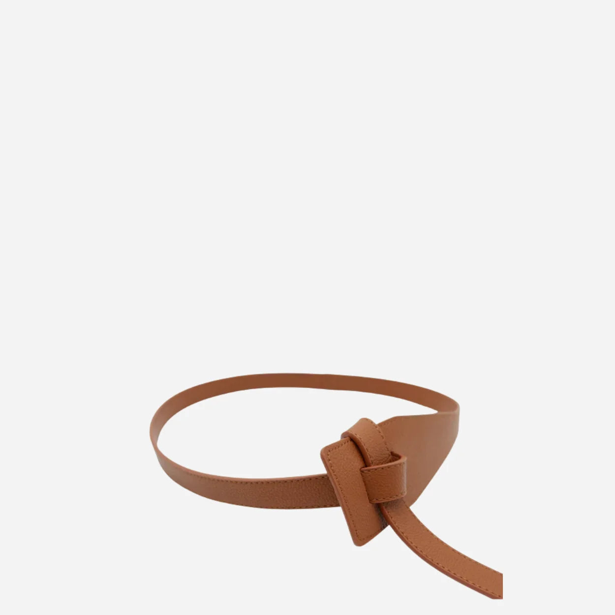 MARINA - Women's Tan Genuine Leather Knot Waist Belt