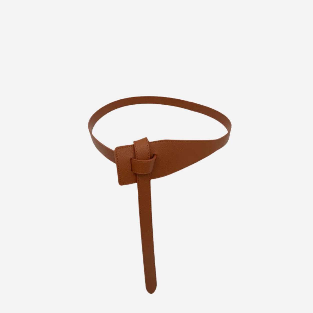 MARINA - Women's Tan Genuine Leather Knot Waist Belt