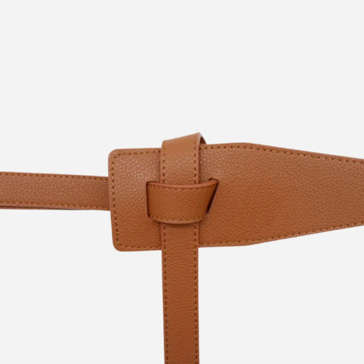 MARINA - Women's Tan Genuine Leather Knot Waist Belt