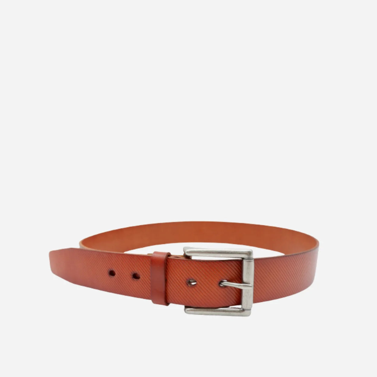 MARVERICK - Men's Tan Genuine Leather Belt with Silver Buckle