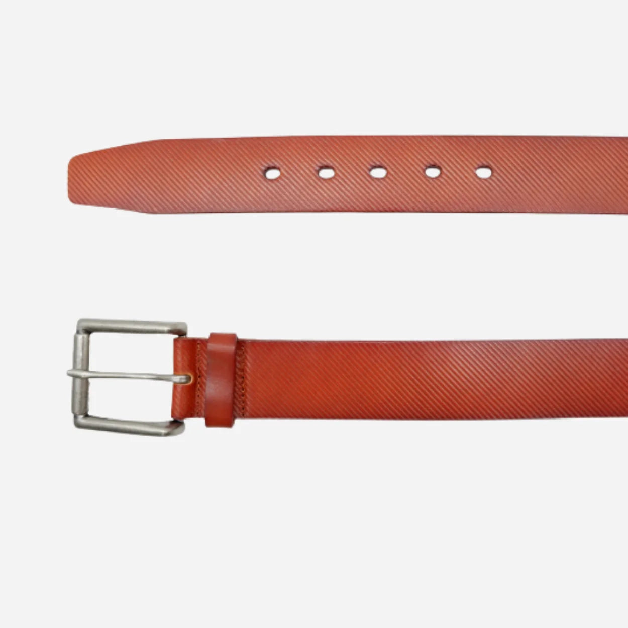MARVERICK - Men's Tan Genuine Leather Belt with Silver Buckle
