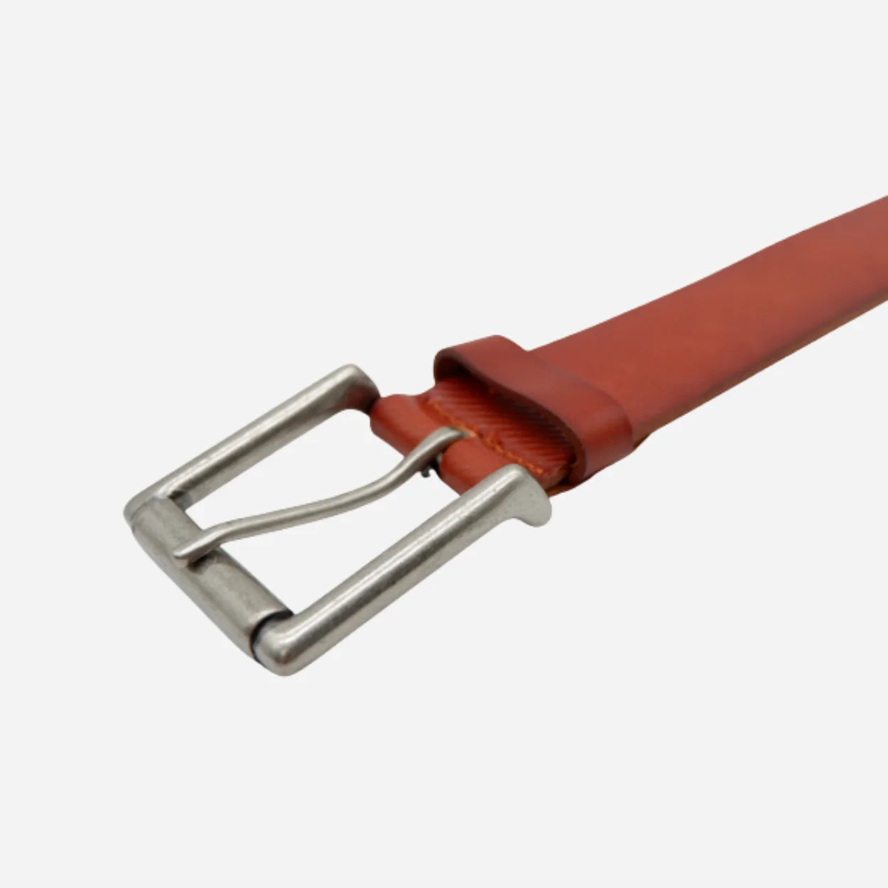 MARVERICK - Men's Tan Genuine Leather Belt with Silver Buckle