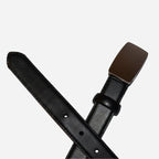 MATEO - Black Genuine Leather Boys Belt with Shield Buckle