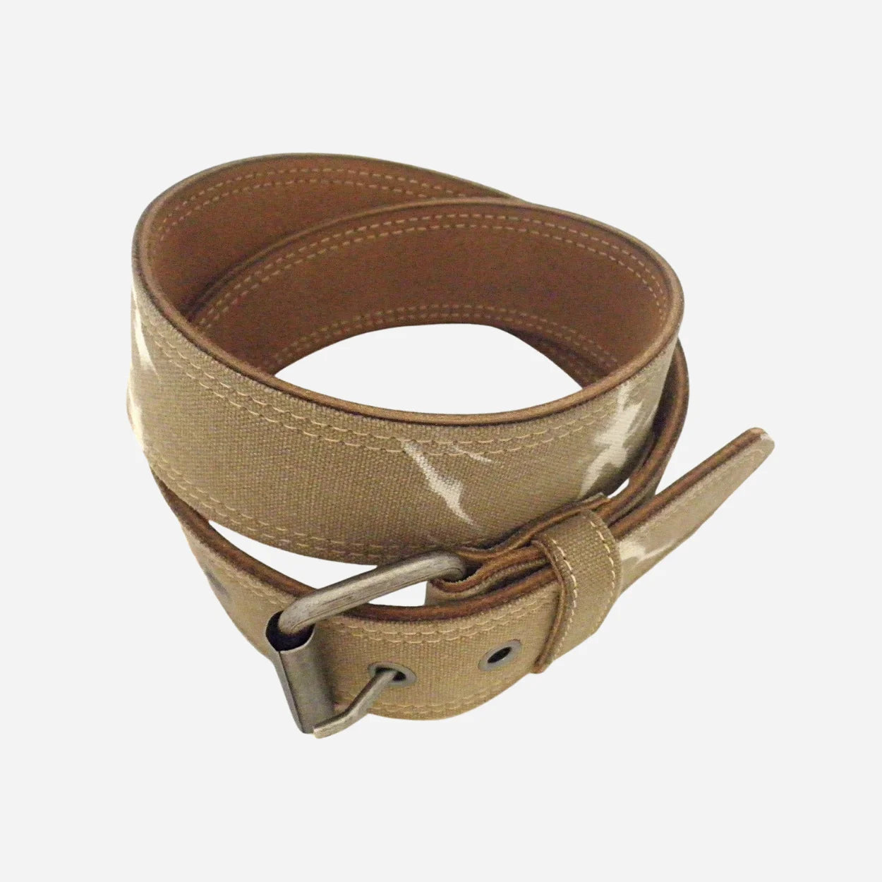 MIGUEL - Mens Sand Canvas & Leather Belt - BeltNBags