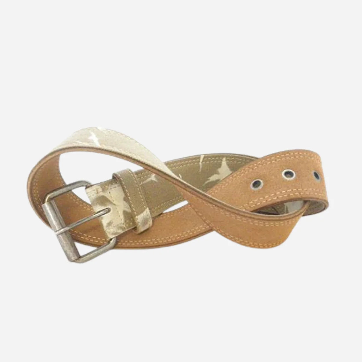 MIGUEL - Mens Sand Canvas & Leather Belt - BeltNBags