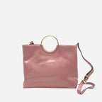 MILLFIELD - Pink Structured Leather Gold Ring Handle Bag