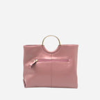 MILLFIELD - Pink Structured Leather Gold Ring Handle Bag