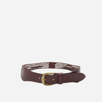 MISCHA - Women's Dark Brown Plaited Genuine Leather Belt - BeltNBags
