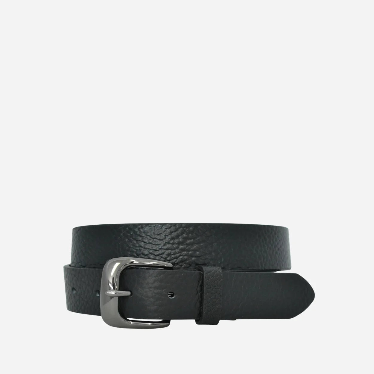 MYLES - Mens Black Leather Dress Belt - BeltNBags