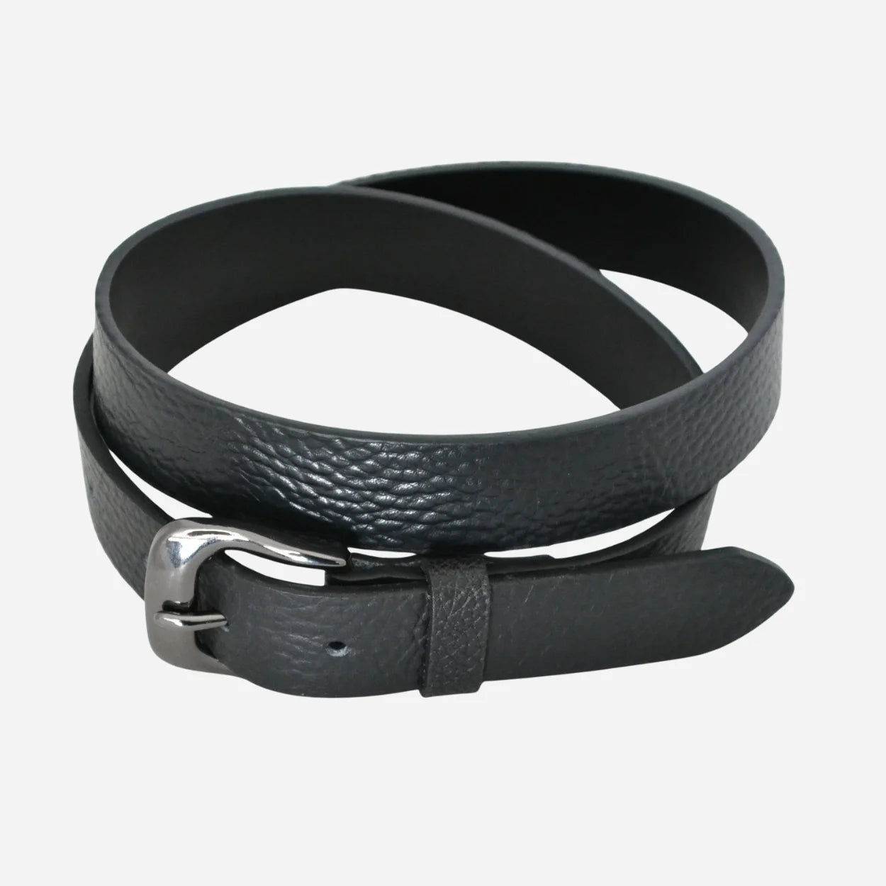 MYLES - Mens Black Leather Dress Belt - BeltNBags