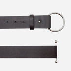 CAMELLIA - Women's Dark Brown Genuine Leather Ring Belt