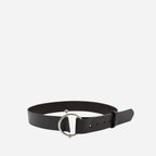 CAMELLIA - Women's Dark Brown Genuine Leather Ring Belt